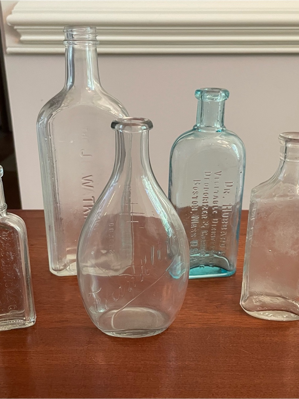 Vintage  Clear Glass Decorative Bottles - Home Accents